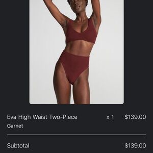 The Eva High Waist Two-Piece swimsuit garnet Stretch 1